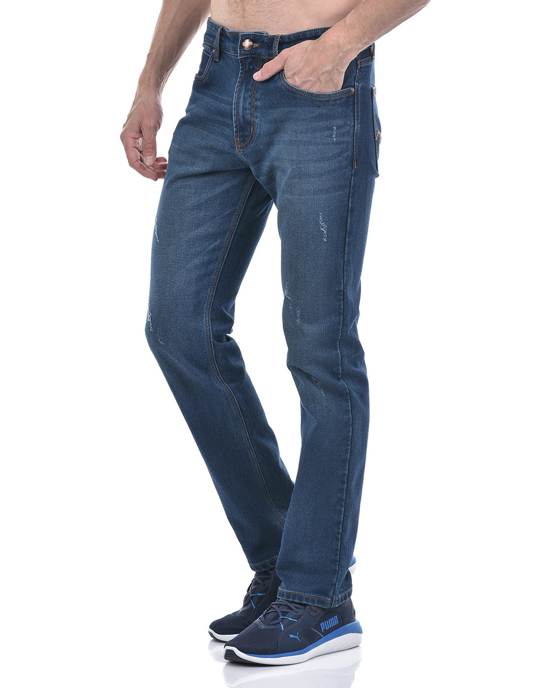 Numero Uno Men Solid Blue Jeans